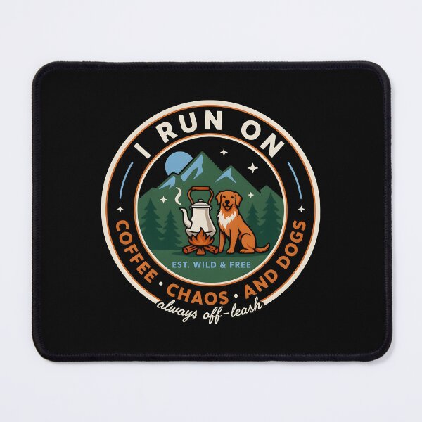 Item preview, I Run On Coffee, Chaos And Dogs Coffee Addict Gift for Dog Owners designed and sold by Redgiant87x.