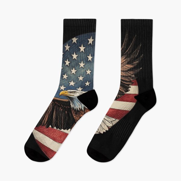 Item preview, Majestic Flying Bald Eagle & Vintage US Flag Circle designed and sold by ElNiro.
