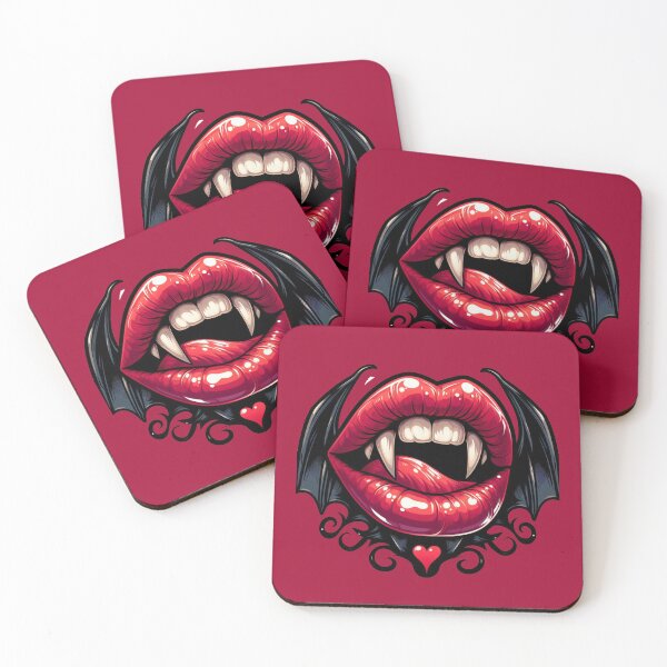 Item preview, Vampire Lips with Fangs and Bat Wings designed and sold by NerdiPop.