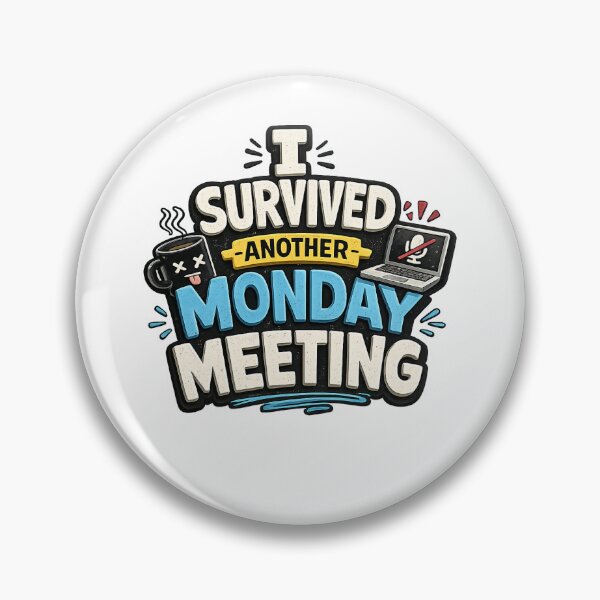 Item preview, I Survived Another Monday Meeting Typography Design designed and sold by coffeecup_.