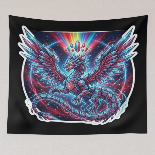 Item preview, Fantasy Dragon with Crystalline Wings Illustration designed and sold by DailySparks.