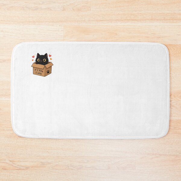 Item preview, If I Fits I Sits – Cute Black Cat in a Box Sticker designed and sold by PopStickerLab22.