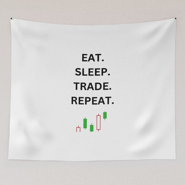 Item preview, Eat Sleep Trade Repeat Candlestick Chart Trader Design designed and sold by SmartMoneyMugs .