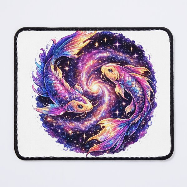 Item preview, Cosmic Koi Fish Galaxy Sticker | Celestial Neon Fantasy Art designed and sold by LandlordsIndia.