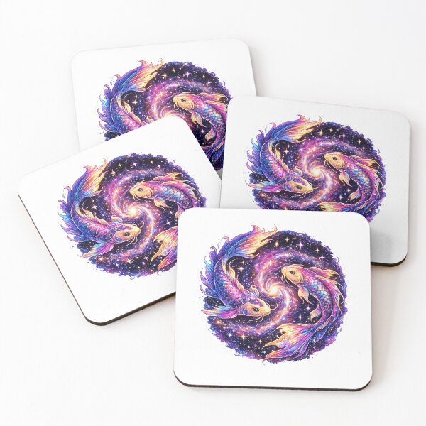 Item preview, Cosmic Koi Fish Galaxy Sticker | Celestial Neon Fantasy Art designed and sold by LandlordsIndia.