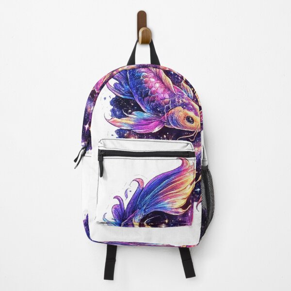 Item preview, Cosmic Koi Fish Galaxy Sticker | Celestial Neon Fantasy Art designed and sold by LandlordsIndia.