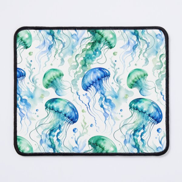Item preview, Ethereal Watercolor Jellyfish Seamless Pattern – Ocean Fantasy Repeat Design designed and sold by Jandedan.