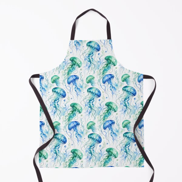 Item preview, Ethereal Watercolor Jellyfish Seamless Pattern – Ocean Fantasy Repeat Design designed and sold by Jandedan.