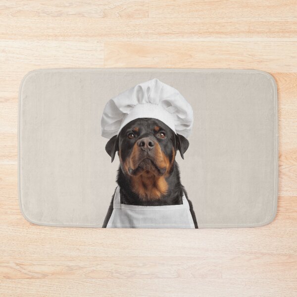 Item preview, Funny Rottweiler Dog Chef Realistic Animal Cooking Humor Art designed and sold by LazyOwlStore.