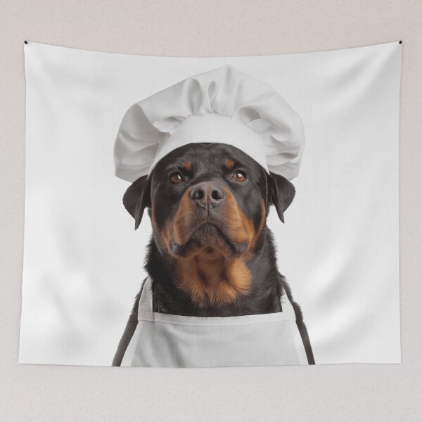 Item preview, Funny Rottweiler Dog Chef Realistic Animal Cooking Humor Art designed and sold by LazyOwlStore.