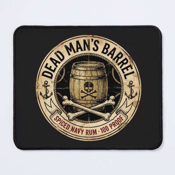 Item preview, Dead Man's Barrel Spiced Navy Rum - Vintage Pirate Skull Barrel Label designed and sold by Street Warrior Clothing.