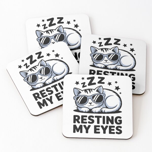 Item preview, Sleepy Cat Resting My Eyes Humor designed and sold by MooonTees.