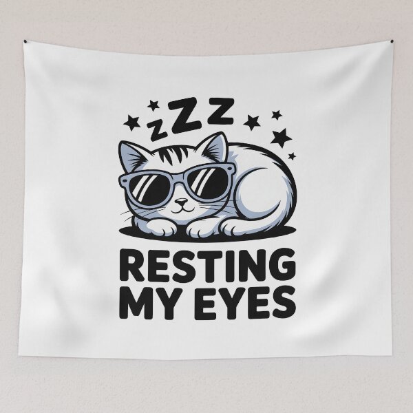 Item preview, Sleepy Cat Resting My Eyes Humor designed and sold by MooonTees.