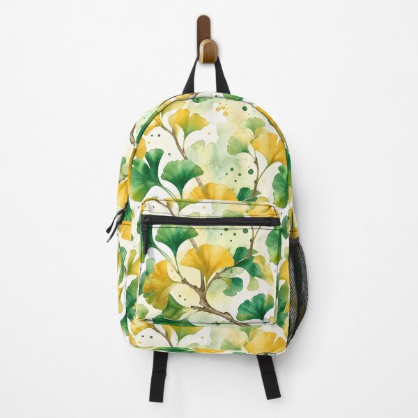 Item preview, Ginkgo Watercolor Seamless Pattern – Emerald & Gold Botanical Flow designed and sold by Jandedan.
