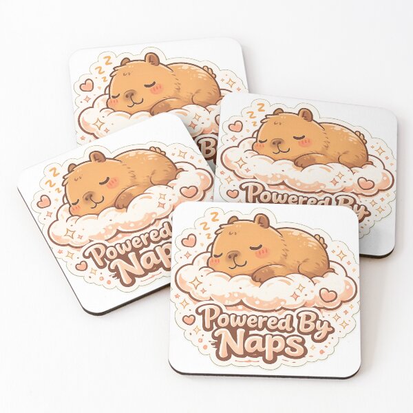 Item preview, Powered By Naps Cute Sleeping Capybara Sticker designed and sold by DealHunterx.