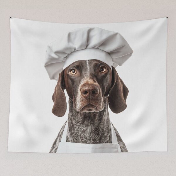 Item preview, Funny German Shorthaired Pointer Dog Chef Realistic Animal Cooking Humor Art designed and sold by LazyOwlStore.