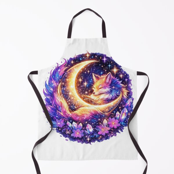 Item preview, Celestial Fox Moon Sticker | Cosmic Fantasy Fox Art designed and sold by LandlordsIndia.