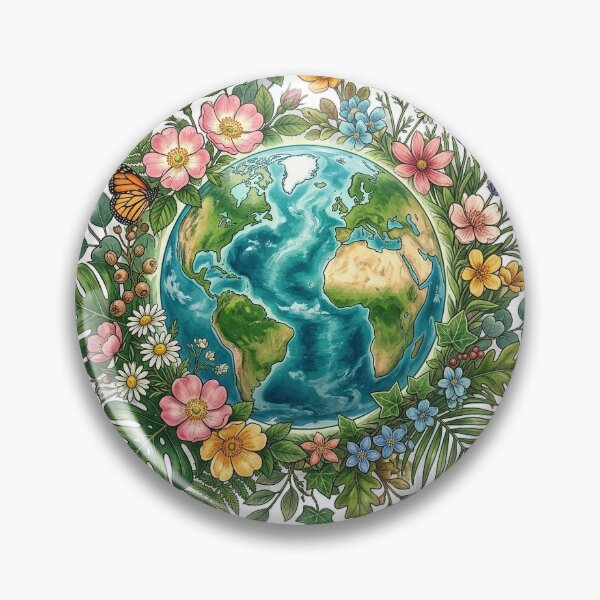 Item preview, Respect Our Planet Choose Earth Floral Illustration designed and sold by UrbanVoid Studio.