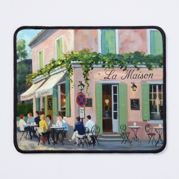 Item preview, French Bistro Impressionist Oil Painting Café Scene designed and sold by CARRAANN.