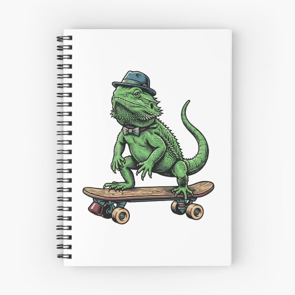 Item preview, Cool Bearded Dragon Skateboarder in Fedora designed and sold by Amir Faysal.