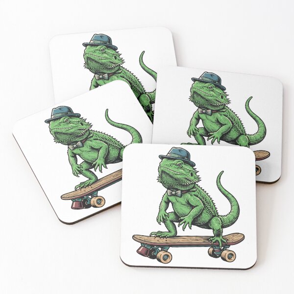 Item preview, Cool Bearded Dragon Skateboarder in Fedora designed and sold by Amir Faysal.