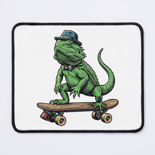 Item preview, Cool Bearded Dragon Skateboarder in Fedora designed and sold by Amir Faysal.