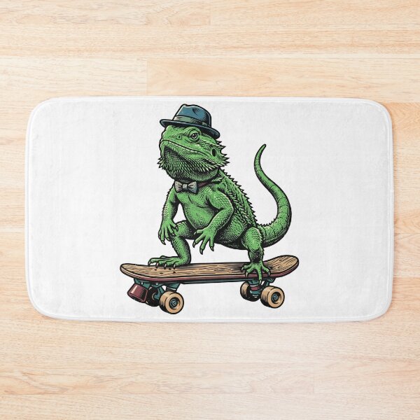 Item preview, Cool Bearded Dragon Skateboarder in Fedora designed and sold by Amir Faysal.