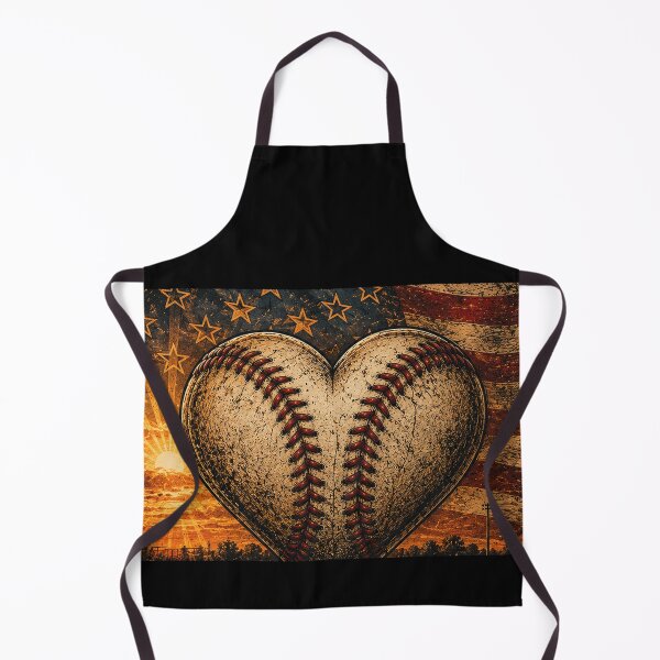 Item preview, Heart of a Ballplayer – Patriotic Baseball Heart Art designed and sold by RajkaLunari.