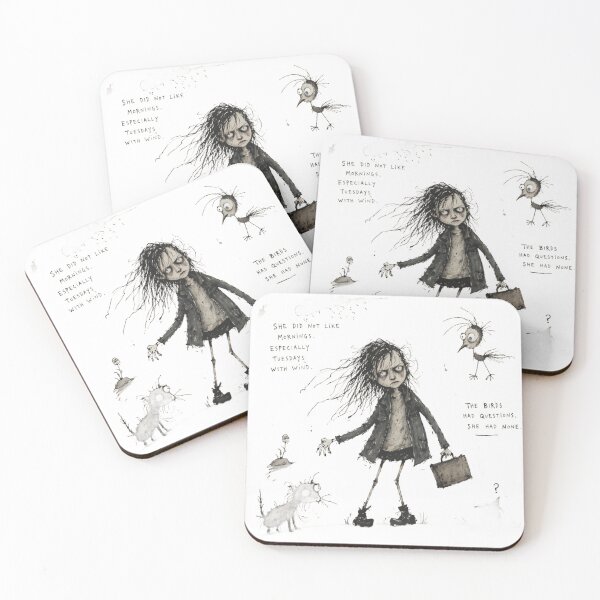 Item preview, A disheveled girl holding a briefcase. designed and sold by alexgeiart.