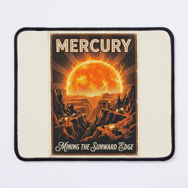 Item preview, Visit Mercury Retro NASA Travel Poster Sunward Edge designed and sold by RetroRewind Studio.