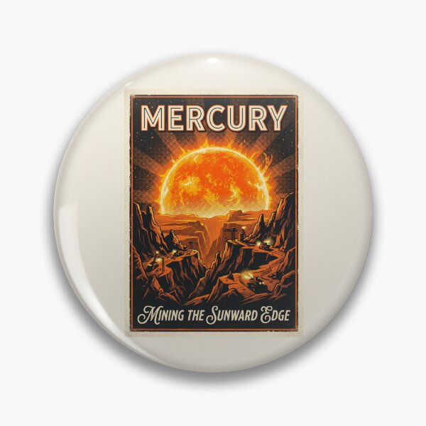Item preview, Visit Mercury Retro NASA Travel Poster Sunward Edge designed and sold by RetroRewind Studio.