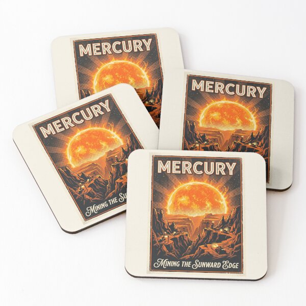 Item preview, Visit Mercury Retro NASA Travel Poster Sunward Edge designed and sold by RetroRewind Studio.