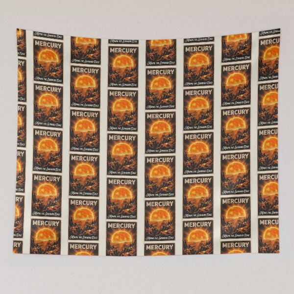 Item preview, Visit Mercury Retro NASA Travel Poster Sunward Edge designed and sold by RetroRewind Studio.