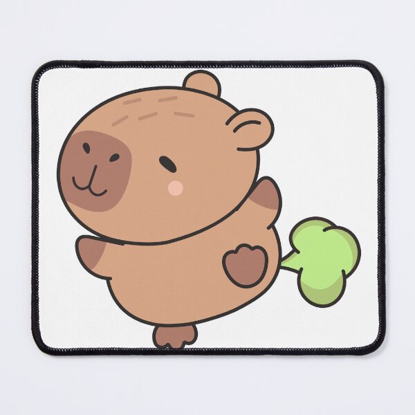 Item preview, Cute Funny Farting Capybara Pastel Kawaii Illustration designed and sold by debbiebento.