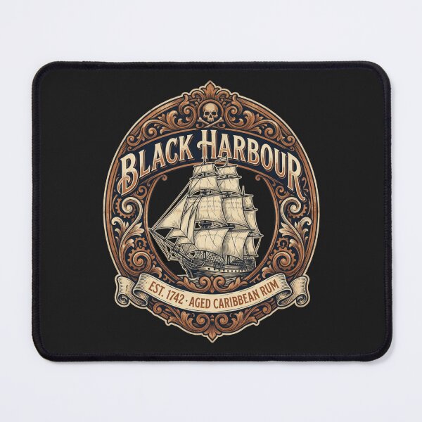 Item preview, Black Harbour Aged Caribbean Rum - Vintage Tall Ship Distillery Label designed and sold by Street Warrior Clothing.