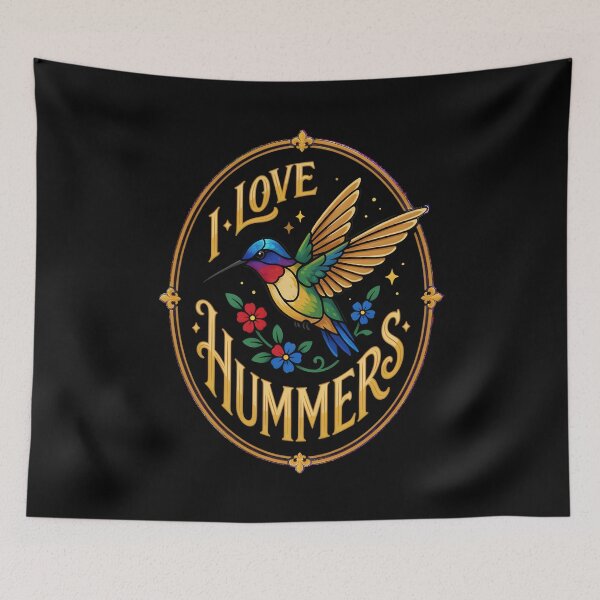 Item preview, I Love Hummers Colorful Colibri for Bird Watching Fans designed and sold by Redgiant87x.