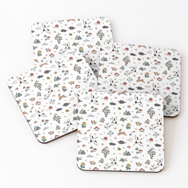 Item preview, Mincho Crane & Dragon Pine Sipjangsaeng Pattern | Korean Minhwa Seamless Design designed and sold by K-Tradition.