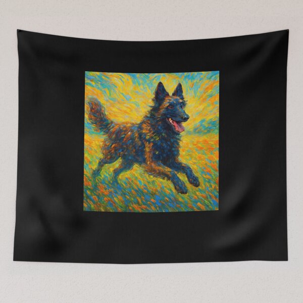 Item preview, Vibrant Running Dog Impressionist Art - Van Gogh Style designed and sold by Wild Hare.
