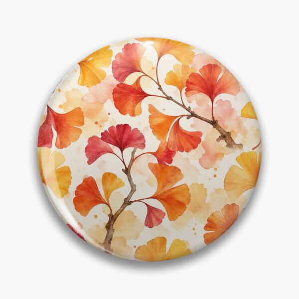 Item preview, Autumn Ginkgo Watercolor Seamless Pattern – Crimson & Gold Botanical Repeat designed and sold by Jandedan.