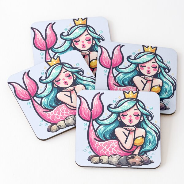 Item preview, Cute Mermaid Kiss with Crown designed and sold by NerdiPop.