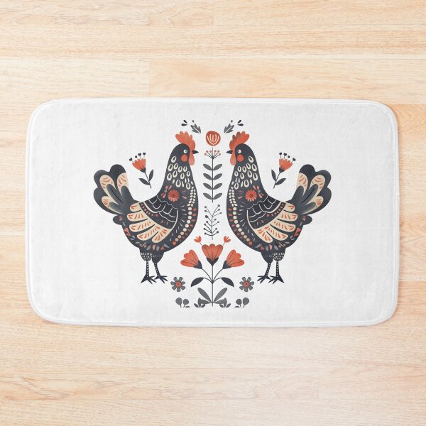 Item preview, Scandinavian Folk Art, Floral Chicken designed and sold by xiao xuans.