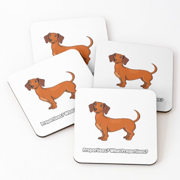 Aperçu de l'œuvre Dachshund Sticker - Proportions What Proportions - Funny Dachshund Owner Gift créée et vendue par pawdrops.