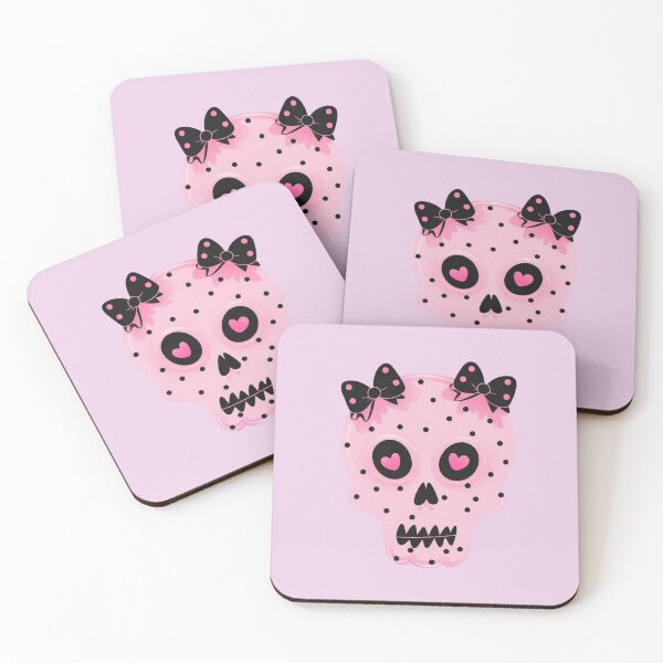 Item preview, Cute Pink Skull  - Pastel Goth Kawaii  designed and sold by Kaurisdigital.