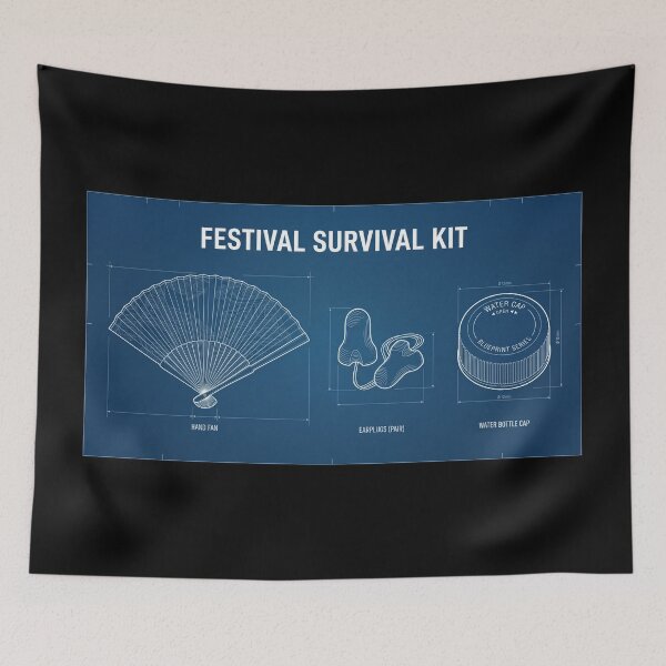 Item preview, Festival Survival Kit Blueprint Rave Essentials designed and sold by SPAZE-Typo.