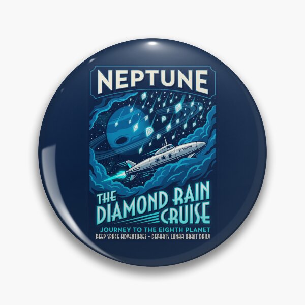 Item preview, Neptune Retro NASA Travel Poster Diamond Rain Cruise designed and sold by RetroRewind Studio.