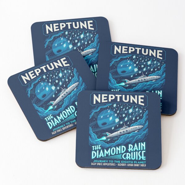 Item preview, Neptune Retro NASA Travel Poster Diamond Rain Cruise designed and sold by RetroRewind Studio.