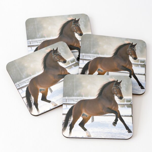 Item preview, Rearing Horse in Snow with Ornate Bridle designed and sold by IntelliMindDesigns.