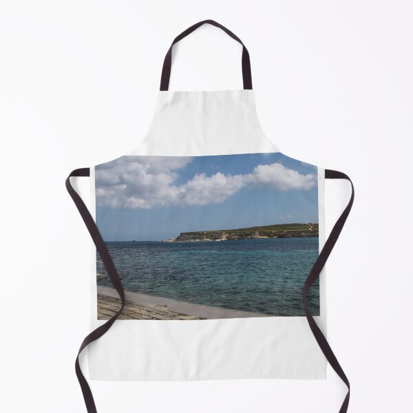Item preview, Turquoise Sea and Sandy Beach With Cloudy Sky Over a Quiet Coastal Promenade designed and sold by Nmallia.