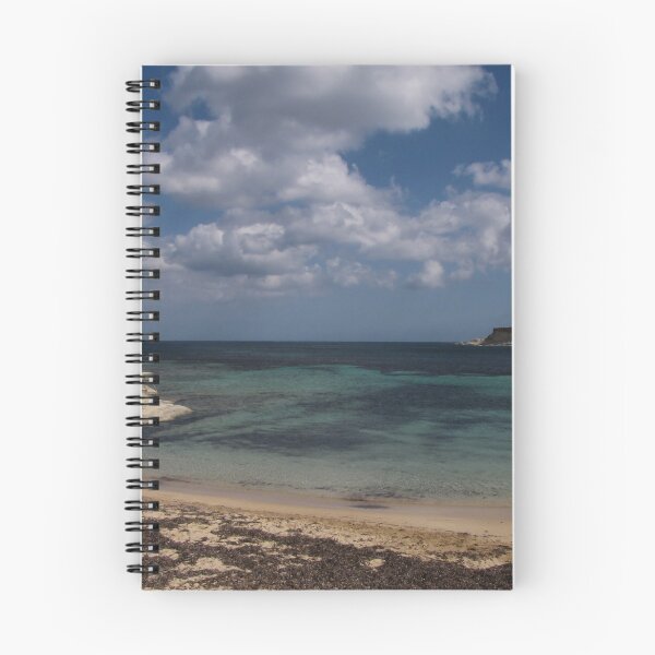 Item preview, Turquoise Sea and Sandy Beach With Cloudy Sky Over a Quiet Coastal Promenade designed and sold by Nmallia.