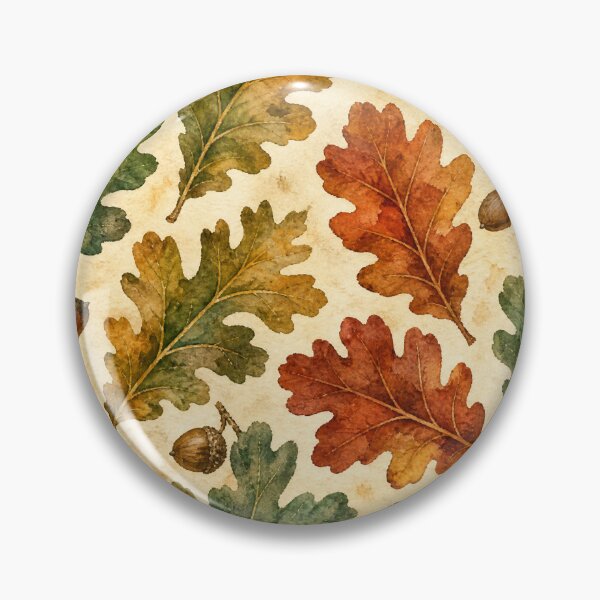 Item preview, Oak Leaves Watercolor Seamless Pattern – Earthy Botanical Repeat Design designed and sold by Jandedan.